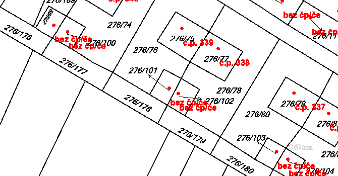 Březno 39081877 na parcele st. 276/101 v KÚ Březno u Chomutova, Katastrální mapa