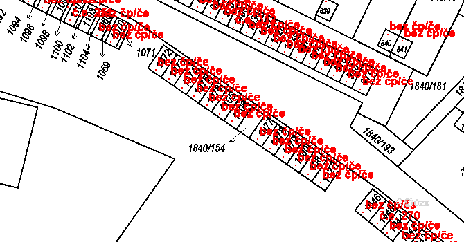 Borovany 40521877 na parcele st. 1106 v KÚ Borovany, Katastrální mapa