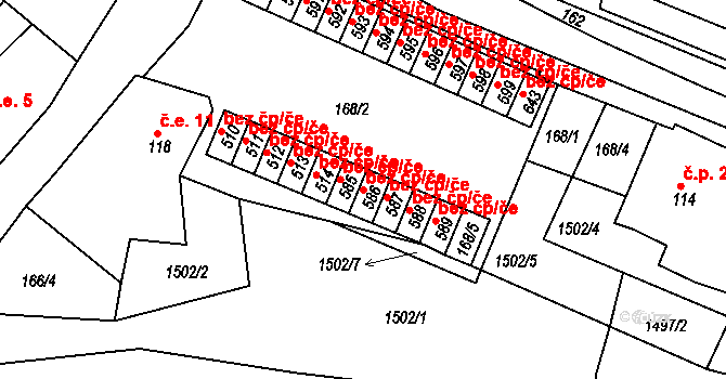 Skalná 42691877 na parcele st. 586 v KÚ Skalná, Katastrální mapa