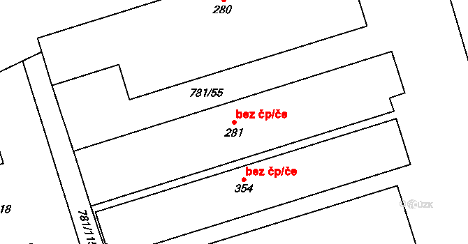 Loučka 44774877 na parcele st. 281 v KÚ Loučka I, Katastrální mapa