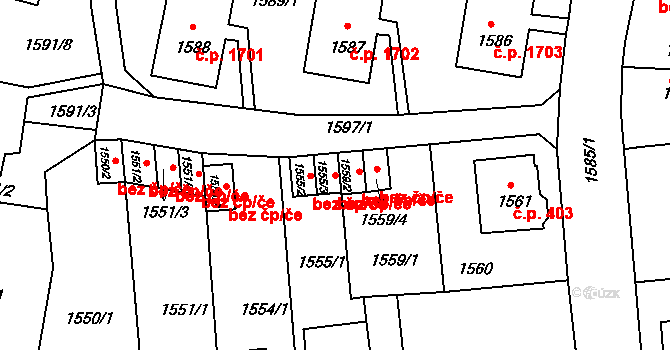 Litoměřice 47615877 na parcele st. 1555/3 v KÚ Litoměřice, Katastrální mapa
