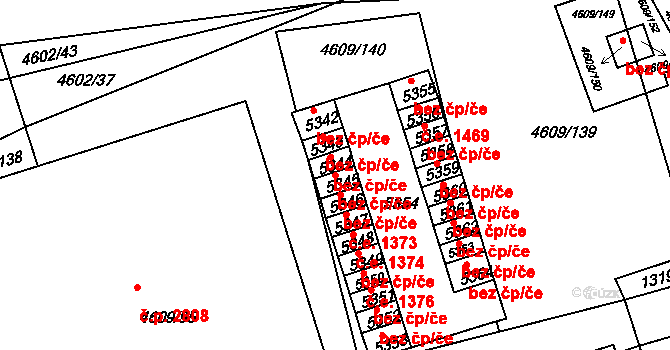 Brno 48124877 na parcele st. 5345 v KÚ Královo Pole, Katastrální mapa