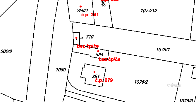 Lhenice 48535877 na parcele st. 534 v KÚ Lhenice, Katastrální mapa