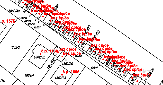 Praha 48674877 na parcele st. 405/28 v KÚ Radotín, Katastrální mapa