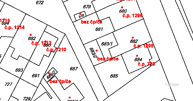 Brno 78708877 na parcele st. 683/2 v KÚ Černá Pole, Katastrální mapa