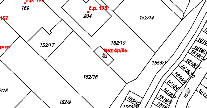 Želetice 92385877 na parcele st. 558 v KÚ Želetice u Znojma, Katastrální mapa