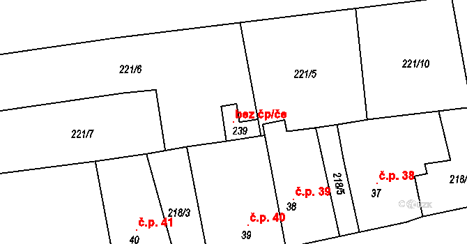 Medový Újezd 106909878 na parcele st. 239 v KÚ Medový Újezd, Katastrální mapa