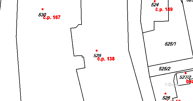 Desná I 138, Desná na parcele st. 529 v KÚ Desná I, Katastrální mapa