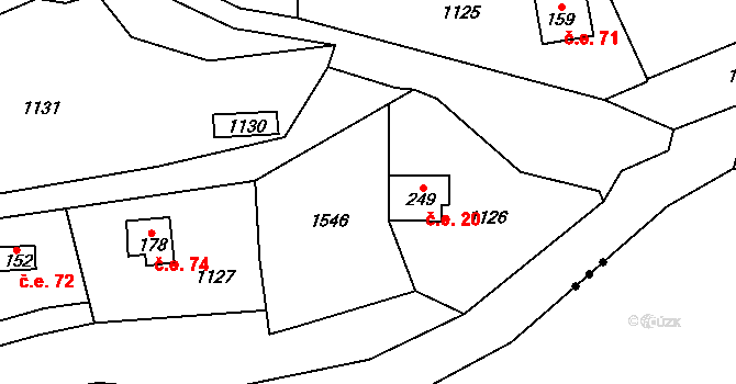 Čelina 16, Borotice na parcele st. 57 v KÚ Čelina, Katastrální mapa