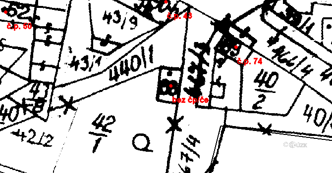 Hobšovice 74 na parcele st. 89 v KÚ Hobšovice, Katastrální mapa