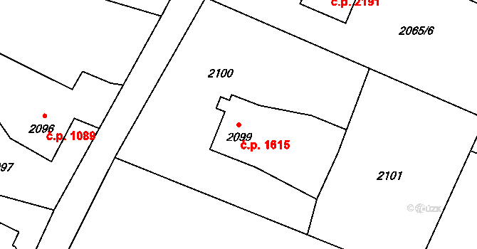 Rychvald 1615 na parcele st. 2099 v KÚ Rychvald, Katastrální mapa