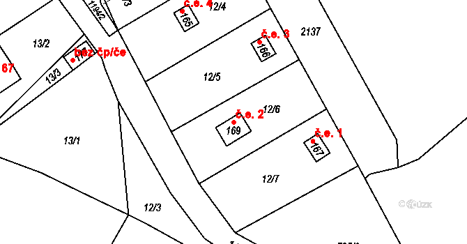 Malíkov nad Nežárkou 2, Horní Pěna na parcele st. 169 v KÚ Malíkov nad Nežárkou, Katastrální mapa