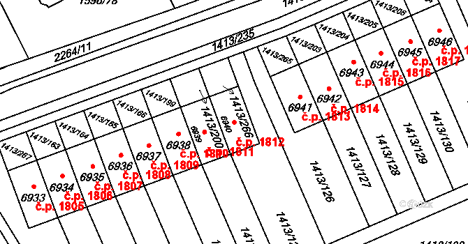 Beroun-Město 1812, Beroun na parcele st. 6940 v KÚ Beroun, Katastrální mapa