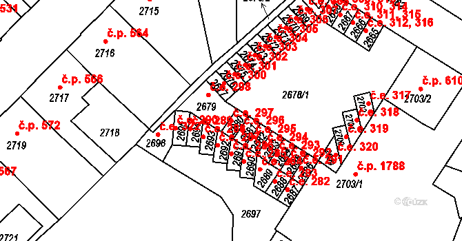 Děčín VI-Letná 297, Děčín na parcele st. 2680 v KÚ Podmokly, Katastrální mapa