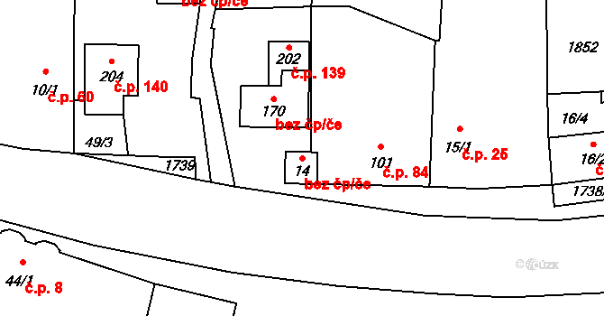 Hořovičky 39101878 na parcele st. 14 v KÚ Hořovičky, Katastrální mapa