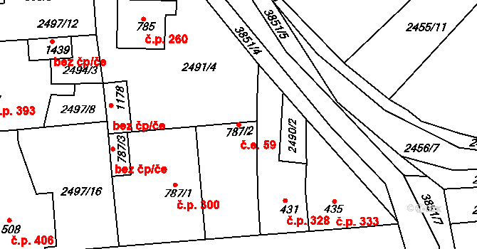 Stod 40020878 na parcele st. 787/2 v KÚ Stod, Katastrální mapa