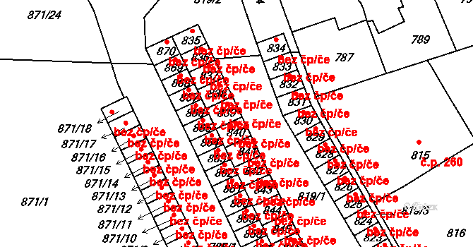 Třešť 43492878 na parcele st. 840 v KÚ Třešť, Katastrální mapa