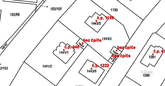 Frýdlant 43602878 na parcele st. 1443/2 v KÚ Frýdlant, Katastrální mapa