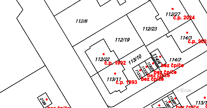 Předměstí 1992, Opava na parcele st. 112/22 v KÚ Opava-Předměstí, Katastrální mapa