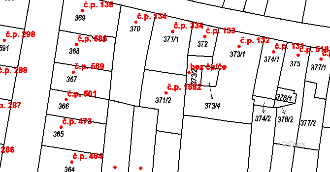Duchcov 1582 na parcele st. 371/2 v KÚ Duchcov, Katastrální mapa