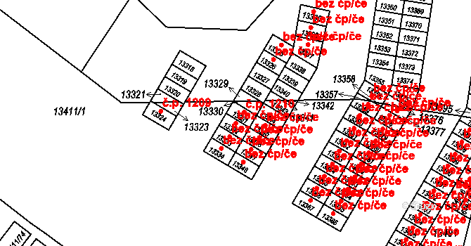 Plzeň 46275878 na parcele st. 13332 v KÚ Plzeň, Katastrální mapa