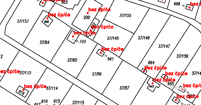 Pardubice 46750878 na parcele st. 641 v KÚ Nové Jesenčany, Katastrální mapa