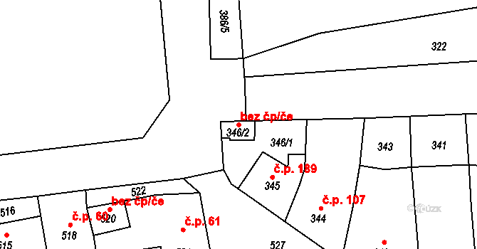 Grygov 47861878 na parcele st. 346/2 v KÚ Grygov, Katastrální mapa