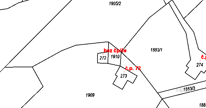 Horní Bečva 48474878 na parcele st. 272 v KÚ Horní Bečva, Katastrální mapa