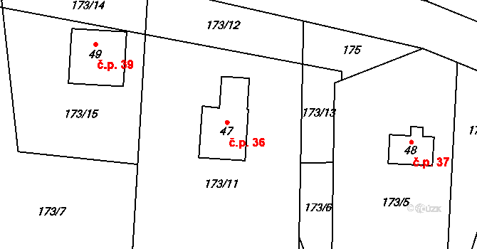 Podmoky 36, Krásná Hora nad Vltavou na parcele st. 47 v KÚ Podmoky, Katastrální mapa