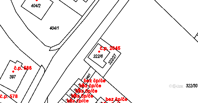 Zábřeh 2045 na parcele st. 322/6 v KÚ Zábřeh na Moravě, Katastrální mapa