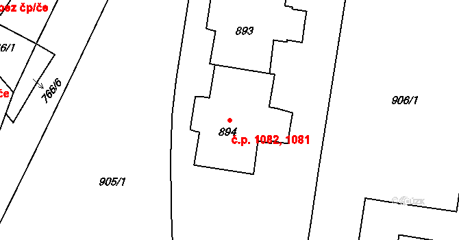 Kopřivnice 1081,1082 na parcele st. 894 v KÚ Kopřivnice, Katastrální mapa