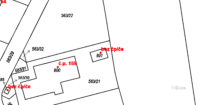 Svinaře 99262878 na parcele st. 801 v KÚ Svinaře, Katastrální mapa