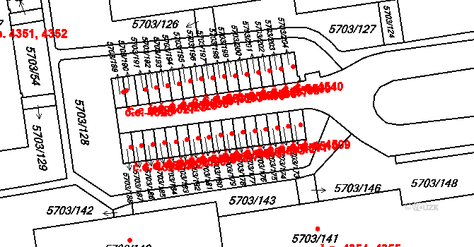 Jihlava 4514 na parcele st. 5703/178 v KÚ Jihlava, Katastrální mapa