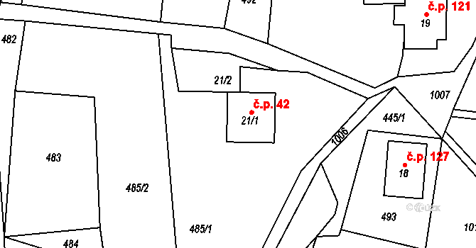 Rokytno 42, Rokytnice nad Jizerou na parcele st. 21/1 v KÚ Rokytno v Krkonoších, Katastrální mapa