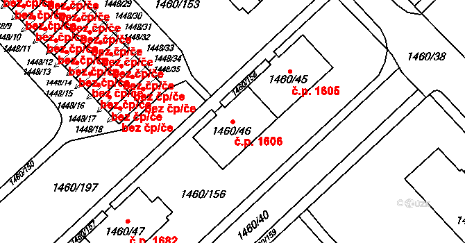 Místek 1606, Frýdek-Místek na parcele st. 1460/46 v KÚ Místek, Katastrální mapa