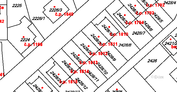 Turnov 1812 na parcele st. 2428/21 v KÚ Turnov, Katastrální mapa