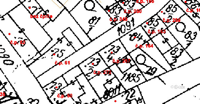 Žiželice 267 na parcele st. 73/4 v KÚ Žiželice nad Cidlinou, Katastrální mapa