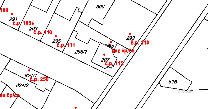 České Budějovice 3 112, České Budějovice na parcele st. 297 v KÚ České Budějovice 3, Katastrální mapa