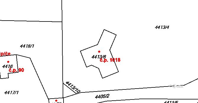 Vendryně 1018 na parcele st. 4413/6 v KÚ Vendryně, Katastrální mapa