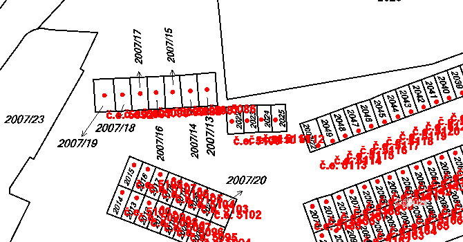 Kadaň 5109 na parcele st. 2022 v KÚ Kadaň, Katastrální mapa