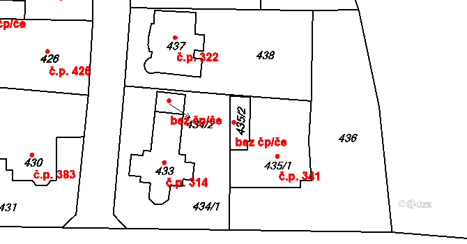 Roztoky 39613879 na parcele st. 435/2 v KÚ Roztoky u Prahy, Katastrální mapa