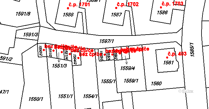 Litoměřice 41087879 na parcele st. 1555/2 v KÚ Litoměřice, Katastrální mapa