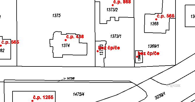Ostrava 41342879 na parcele st. 1373/3 v KÚ Radvanice, Katastrální mapa