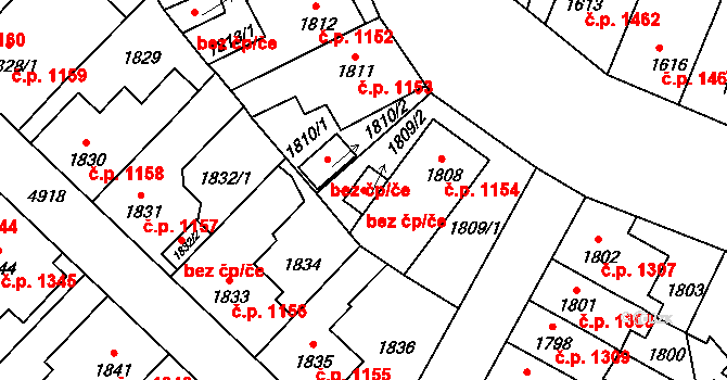 Louny 46272879 na parcele st. 1809/2 v KÚ Louny, Katastrální mapa