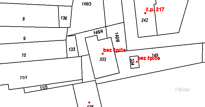 Sedlec-Prčice 47933879 na parcele st. 333 v KÚ Sedlec u Votic, Katastrální mapa