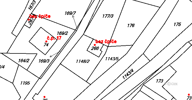 Uhelná 48413879 na parcele st. 266 v KÚ Uhelná, Katastrální mapa