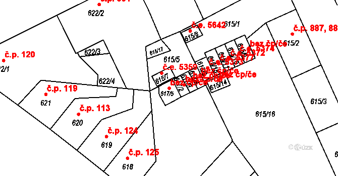 Ústí nad Labem 50408879 na parcele st. 617/5 v KÚ Klíše, Katastrální mapa