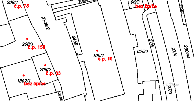 Beroun-Centrum 10, Beroun na parcele st. 105/1 v KÚ Beroun, Katastrální mapa