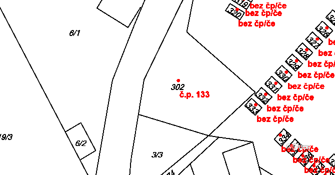 Zdoňov 133, Teplice nad Metují na parcele st. 302 v KÚ Zdoňov, Katastrální mapa