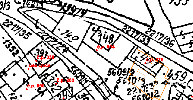 Kobylí 804 na parcele st. 148 v KÚ Kobylí na Moravě, Katastrální mapa